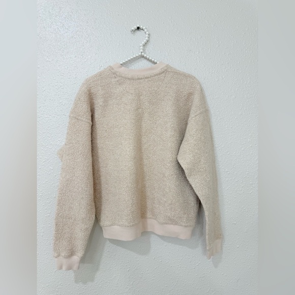Outdoor Voices S Megafleece Wool Sweater Sweatshirt Sherpa Tan Crew Neck Brown - Picture 6 of 11